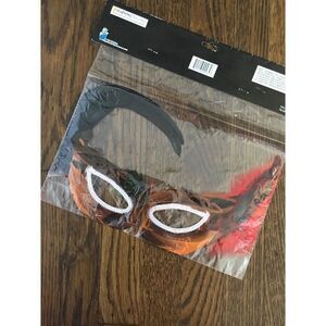 NEW Black Orange Red Mardi Gras Party Halloween Mask One Size
